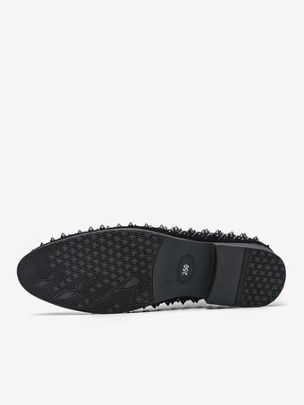 メンズファッション ラインストーンレザードレスリベットローファー 快適なスリッポン クラシックポインテッドトップ タキシードドレスシューズ パーティー プロム ウェディング ペニーシューズ