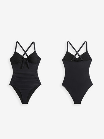 2025年夏向けレースパネルVネックワンピース水着