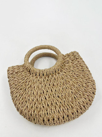 ストローハンドバッグ ホリデー カジュアル ビーチバッグ 女性用 2025