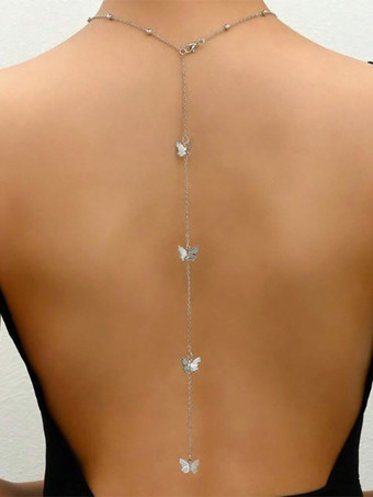 バタフライネックレス エレガントなバックチェーン 女性用 2025