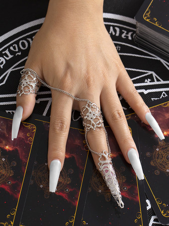 シルバー ゴシック フィンガー ネイル チップ クロー ナックル フィンガー リング 女性用 2025