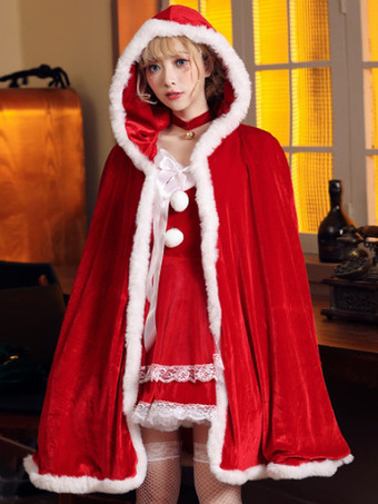 女の子用クリスマスイエローマントポリエステルクリスマスホリデーコスチューム