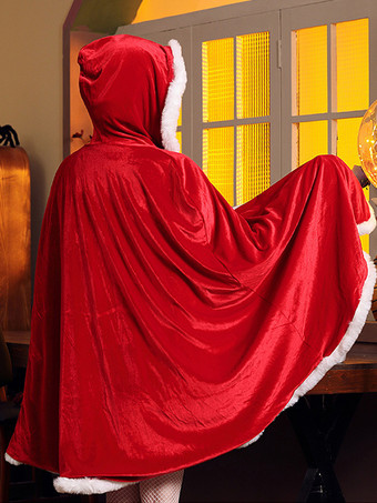 女の子用クリスマスイエローマントポリエステルクリスマスホリデーコスチューム