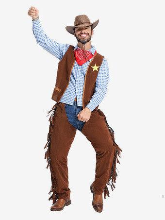 ブラウン ハロウィン ハロウィンコスチューム コーヒーブラウン メンズ バーレスクハットトップ ポリエステルセット ホリデーコスチューム