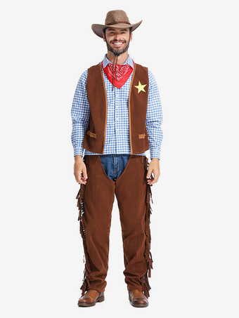 ハロウィン ハロウィンコスチューム コーヒーブラウン メンズ バーレスクハットトップ ポリエステルセット ホリデーコスチューム