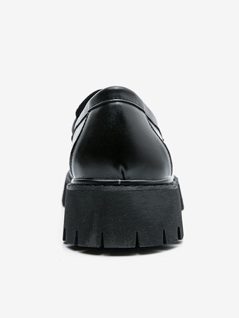 メンズ ペニーローファー レザー ノンスリップ プラットフォーム チャンキー スリッポン ペニーシューズ ラウンドトゥ ラグソール カジュアル フォーマルシューズ