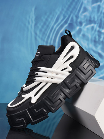 メンズスニーカー 通気性プラットフォーム チャンキー 防水 カジュアル ハイキングシューズ