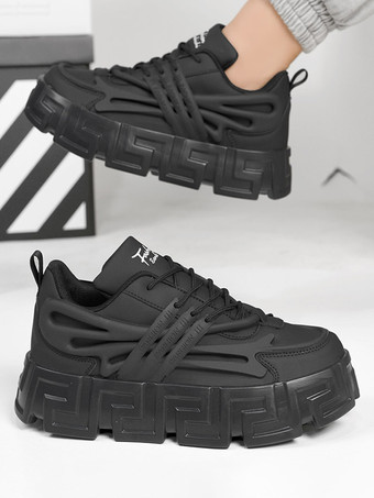 メンズスニーカー 通気性プラットフォーム チャンキー 防水 カジュアル ハイキングシューズ