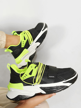 メンズスニーカー 通気性プラットフォーム チャンキースリッポン カジュアル レースアップ ランニングシューズ