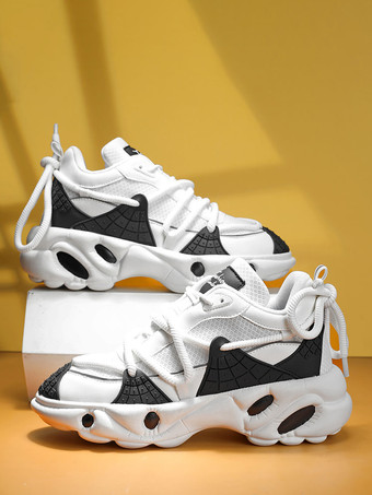 メンズスニーカー ウェットグリップ ラバープラットフォーム チャンキー 通気性 カジュアル ウォーキングシューズ