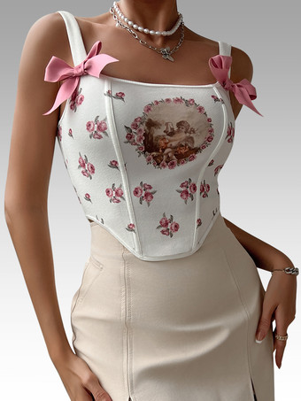 ピンクヴィンテージコルセット ヴィンテージレディース服 レースアップ ポリ/コットン混紡