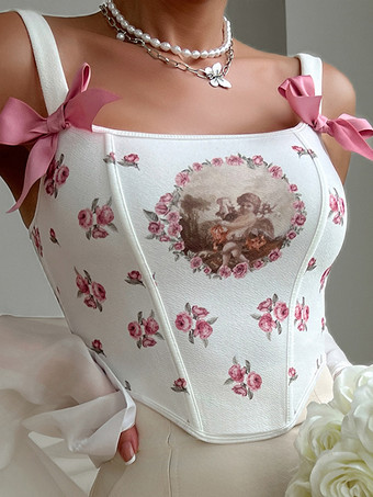 ヴィンテージコルセット ヴィンテージレディース服 レースアップ ポリ/コットン混紡