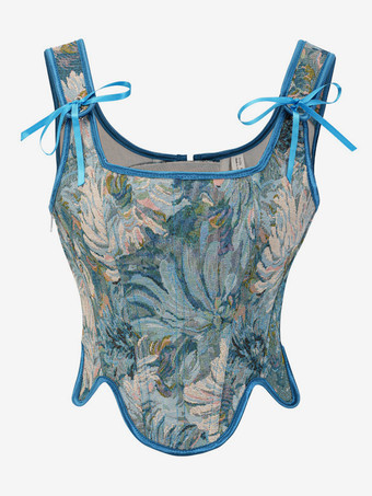 ティールヴィンテージコルセット ヴィンテージ婦人服 ポリエステルリボン ポリエステル