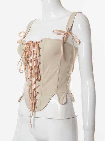 ヴィンテージコルセット ヴィンテージレディース服 ポリエステル レースアップ ポリエステル