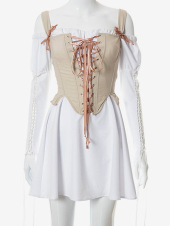 ヴィンテージコルセット ヴィンテージレディース服 ポリエステル レースアップ ポリエステル