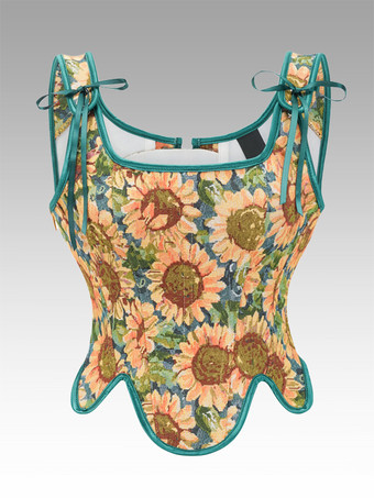 オレンジ ヴィンテージコルセット ヴィンテージ婦人服 ポリエステルリボン ポリエステル