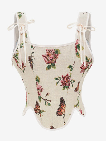 ライト アプリコットヴィンテージコルセット ヴィンテージ婦人服 ポリエステルリボン ポリエステル