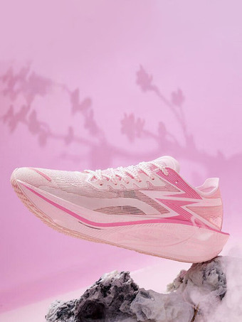 RosaDamen Sportschuhe Runde Zehen Mesh Schnür-Laufschuhe