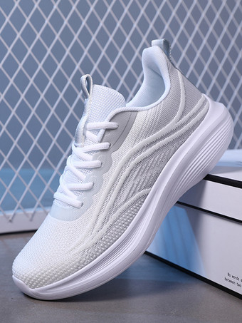 ライトグレー 女性用スポーツシューズ ラウンドトゥ レースアップ 快適スニーカー