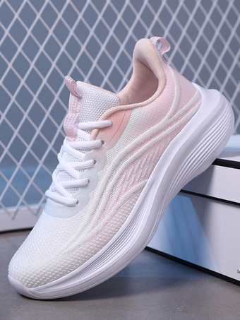 女性用スポーツシューズ ラウンドトゥ レースアップ 快適スニーカー