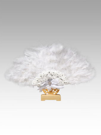 Éventail de mariage pour femme décoration en plumes éventail pliable à main