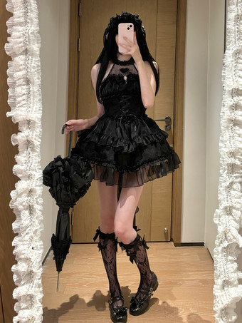   パステルゴシックロリータドレス フリル レースアップ ピンク ホワイト ロマンス姫ロリータドレス