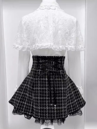 ゴシックロリータブラウス ホワイト 長袖 ロリータ トップス フリル レース レース ロリータ シャツ