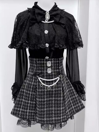 ゴシックロリータブラウス ホワイト 長袖 ロリータ トップス フリル レース レース ロリータ シャツ