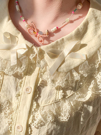 スイートロリータブラウス レースリボン ロリータトップス 半袖ブラウス レースブラックロリータシャツ