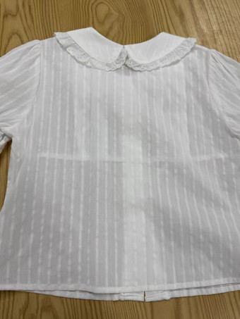 スイートロリータブラウス ロリータトップ エクリュホワイト 半袖 リボン フリル ロリータシャツ