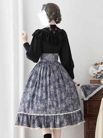 ゴシックロリータブラウス フリル レース 長袖 ブラウス ロリータ トップス レース エクリュ ホワイト ロリータ シャツ