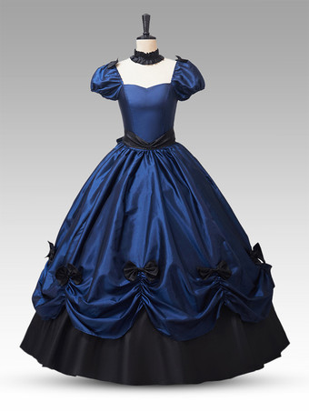 Stile Vintage Abito da donna vittoriano Abbigliamento da donna Retro Abbigliamento Retro Borgogna Vestido de carnaval