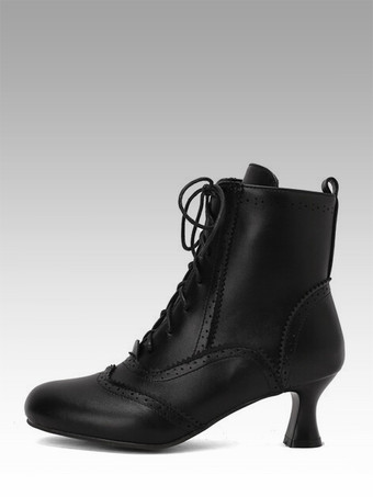 Retro Classic Women's Boots PU Leather Retro Women's Shoes Retro Shoes