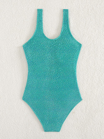 2025年夏、キーホールカットアウトが施されたキラキラ輝くワンピース水着