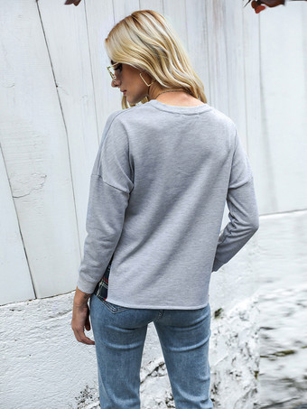 2025年レディース向けチェック柄裾グレースウェットシャツ