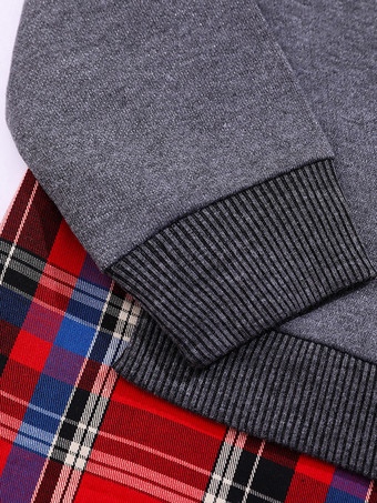 2025年レディース向けチェック柄裾グレースウェットシャツ