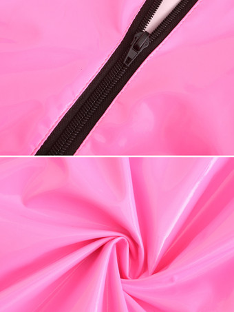 フェイクレザー ジップアップ ボディコンドレス 長袖 ミニクラブドレス レディース 2025