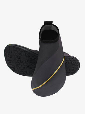 ブラック 水彩プリントのユニセックスビーチソックス 2025