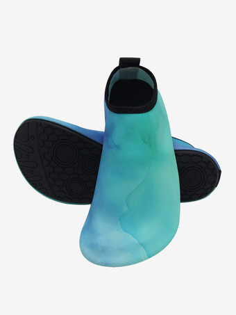 ティール水彩プリントのユニセックスビーチソックス 2025