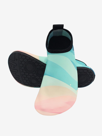 シアン水彩プリントのユニセックスビーチソックス 2025