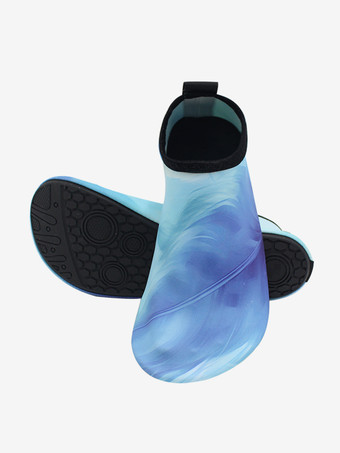 ブルー 水彩プリントのユニセックスビーチソックス 2025