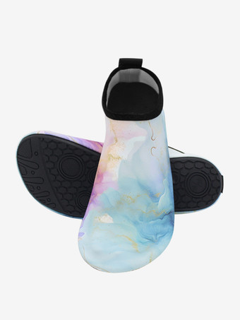 ライトスカイブルー水彩プリントのユニセックスビーチソックス 2025