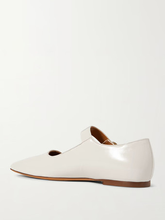 ブラックバレエフラット 牛革スクエアトゥ ストーン柄 メリージェーン バレリーナフラットシューズ