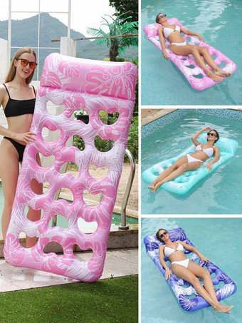 ピンクスタイリッシュなプリントが施されたインフレータブルプールラウンジャー 2025