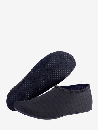 ブラック 滑り止めゴム底のストライプ柄ユニセックスアクアソックス 2026