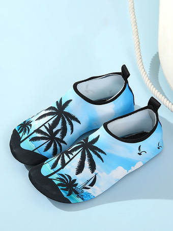ライトスカイブルー滑り止め付きプリントビーチソックス（女性用）2025年モデル