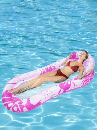 ローズレッド大人用トロピカルプリントインフレータブルプールフロート 2025