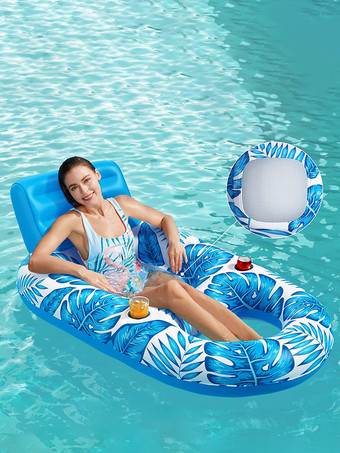 トロピカルリーフプリントのインフレータブルプールフロート（カップホルダー付き）2025年