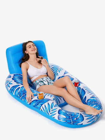 トロピカルリーフプリントのインフレータブルプールフロート（カップホルダー付き）2025年
