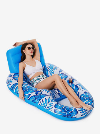 トロピカルリーフプリントのインフレータブルプールフロート（カップホルダー付き）2025年